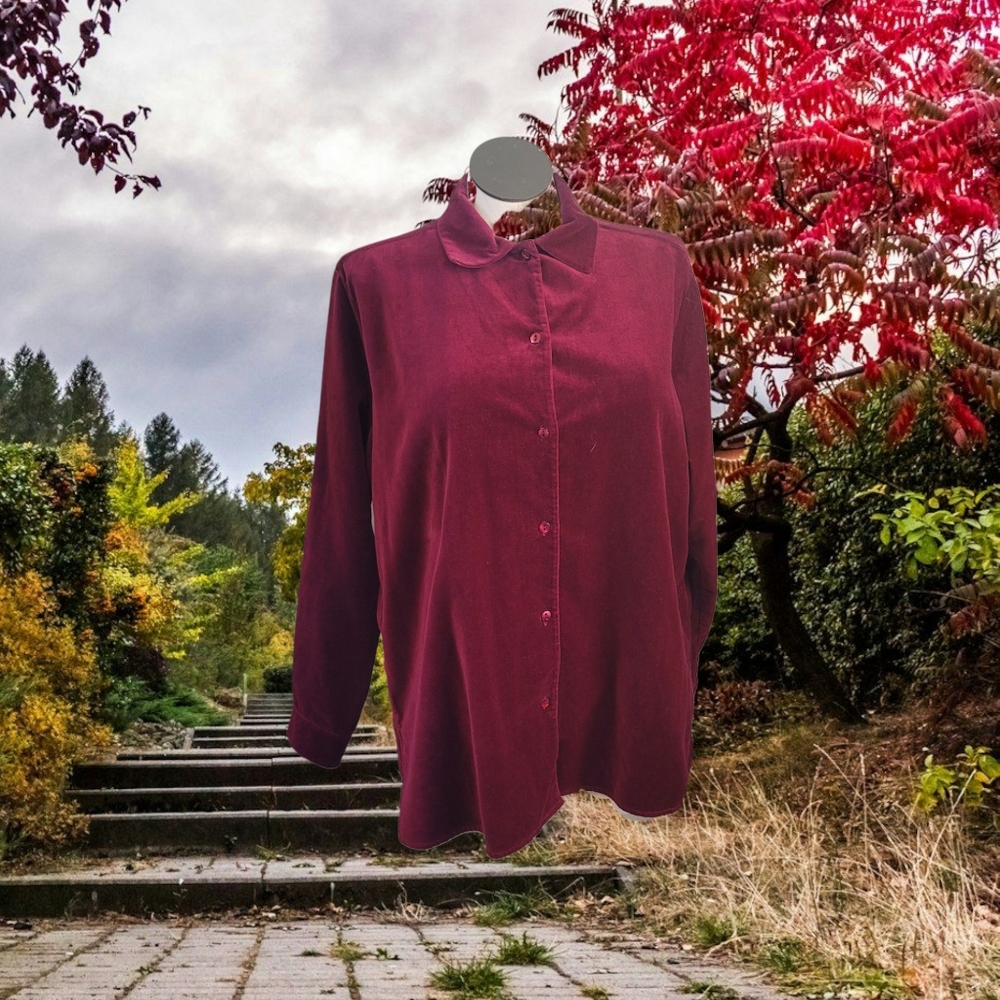L.L. Bean Women's Deep Red Button-Down Shirt